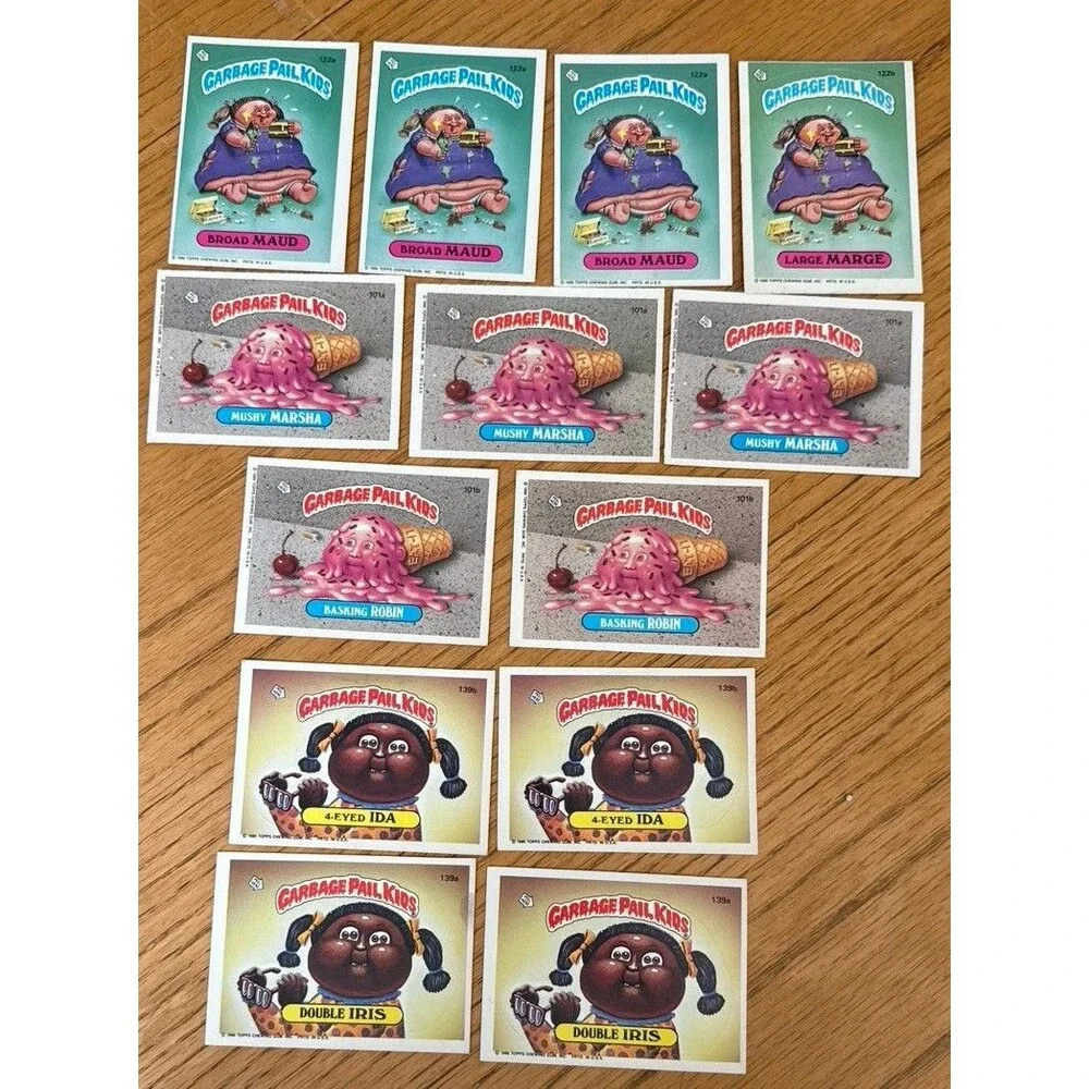 Double Iris 4-Eyed Ida Robin Marsha Maud Marge 1986 Topps GPK Bulk Lot 14 Cards